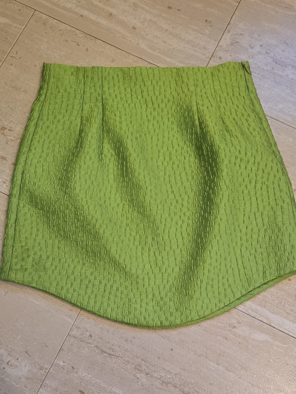 ZARA Green Textured Mini Skirt